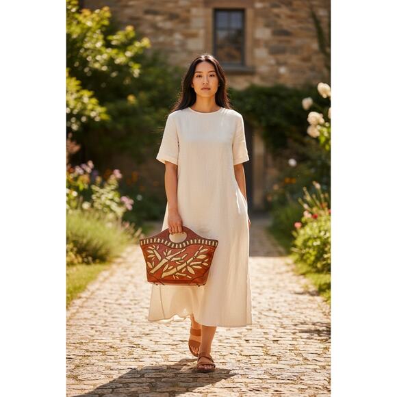 Y2K Isabella Fiore Large Leather Beaded Applique Handbag - Picture 9 of 10